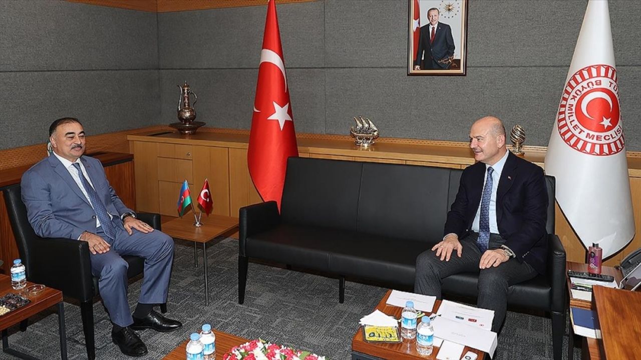 TBMM İçişleri Komisyonu Başkanı Soylu, Azerbaycan'ın Ankara Büyükelçisi Memmedov'u kabul etti